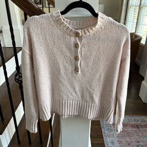 American Eagle Outfitters Blush Button-Up Sweater